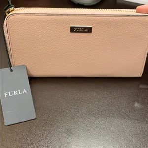 Furla Pink Leather Ziparound Wallet